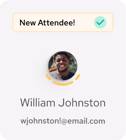 UI showing new attendee